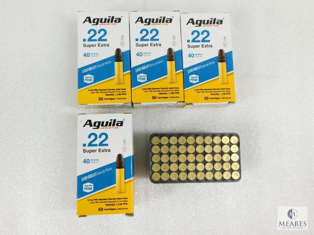 200 Rounds Aguila .22 Long Rifle Ammo. Super Extra 40 Grain Solid Point