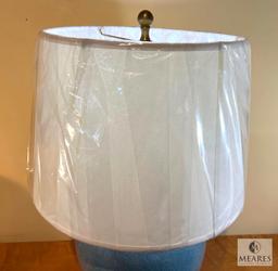 Blue Speckled Glaze Ceramic Base Table Lamp 25.5"