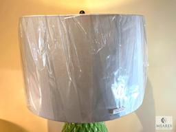 Arbor Lime Green Lattice Ceramic Base Table Lamp 31"