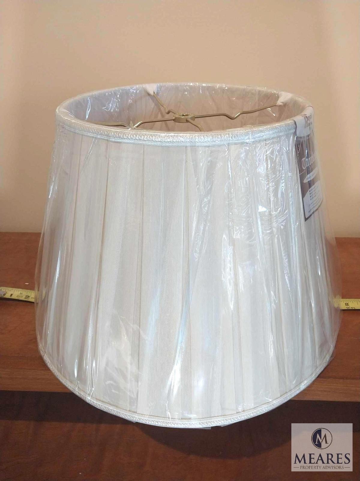 Royal Designs Cream Box Pleat Empire Lampshade 16" Base Diameter