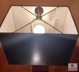 Sepello Dark Red Square Ceramic Table Lamp with Square Black Shade