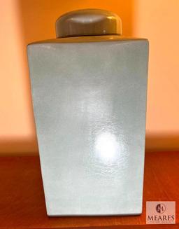 Rain Wash Glaze Ceramic Square Lidded Ginger Jar