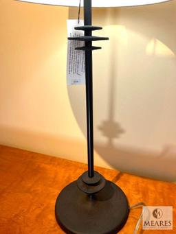 Robert Abby Black Metal Buffet Table Lamp with Tan Shade 29"