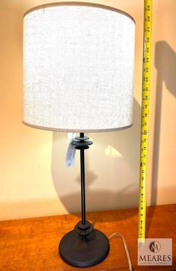 Robert Abby Black Metal Buffet Table Lamp with Tan Shade 29"