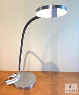 Holtkotter Brushed Aluminum Grey LED Flexible Desk Lamp