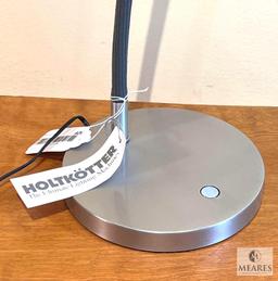 Holtkotter Brushed Aluminum Grey LED Flexible Desk Lamp