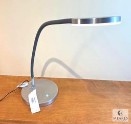 Holtkotter Brushed Aluminum Grey LED Flexible Desk Lamp