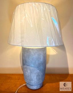 Dobbs Gray Cement Base Table Lamp with White Shade 28"