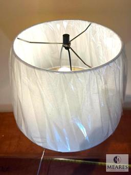 Dobbs Gray Cement Base Table Lamp with White Shade 28"
