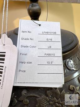 Embossed Bronze Jar Base Table Lamp 26"