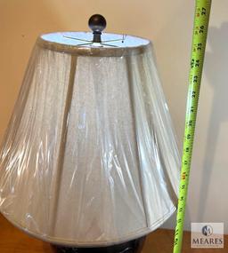 Embossed Bronze Jar Base Table Lamp 26"