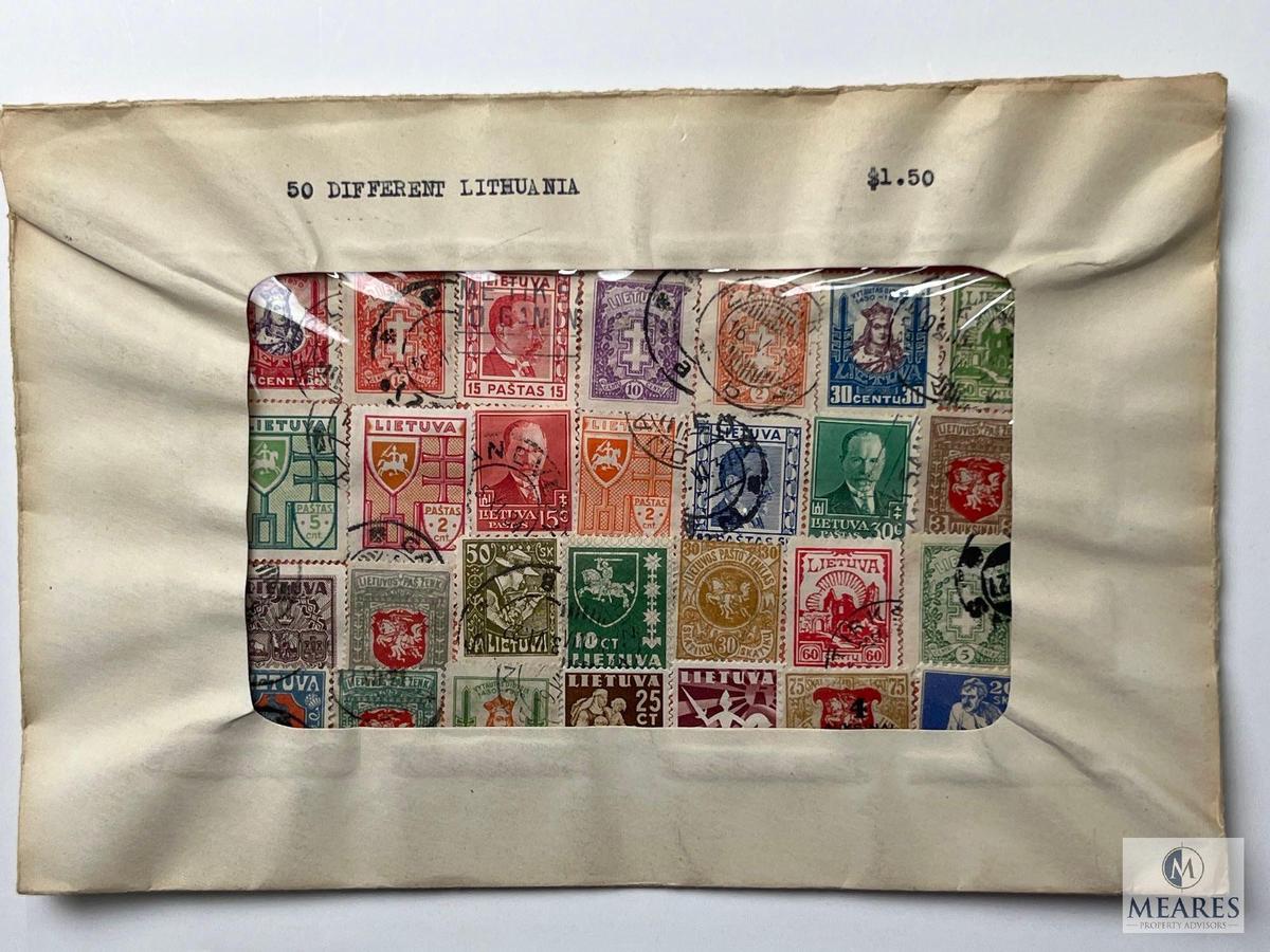 Lithuania, 50 Different Stamps, Unopened Envelope