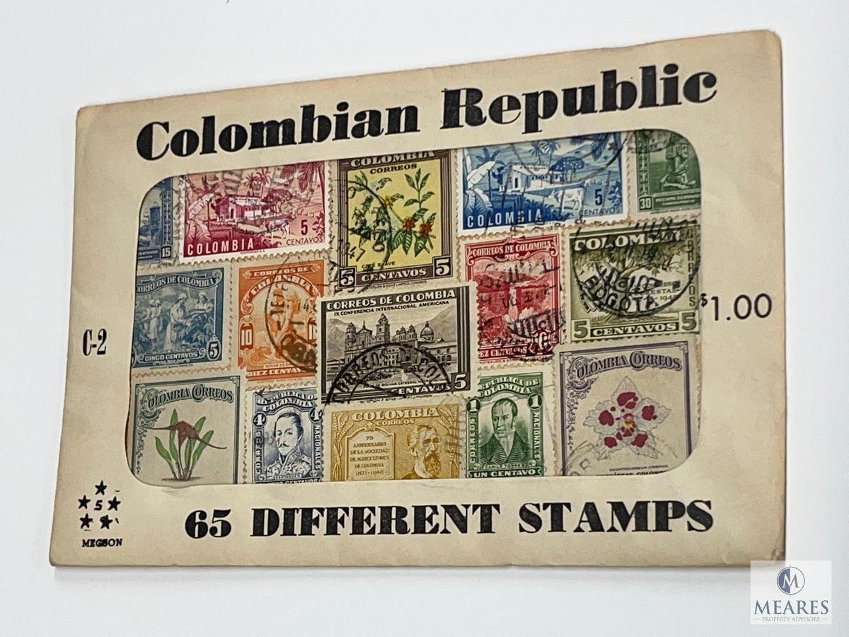 Colombian Republic, C-2, 65 Different Stamps, Unopened Envelope