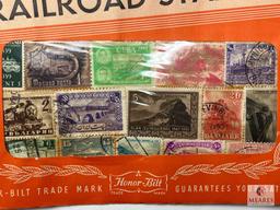Railroad Stamps, 25 Different Stamps, A Thrilling Packet For Railroad Enthusiasts, Unopened Envelope