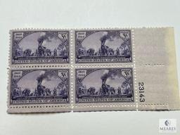 #922 - 1944 3c Completion of First Transcontinental Railroad, Block of Four Stamps