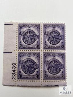 #940 - 1946 3c US Armed Forces: Veterans of World War II Plate Block of Four Stamps