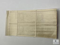 #946 - 1947 3c Joseph Pulitzer Plate Block of Four Stamps