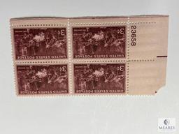 #949 - 1947 3c The Doctor Plate Block of Four