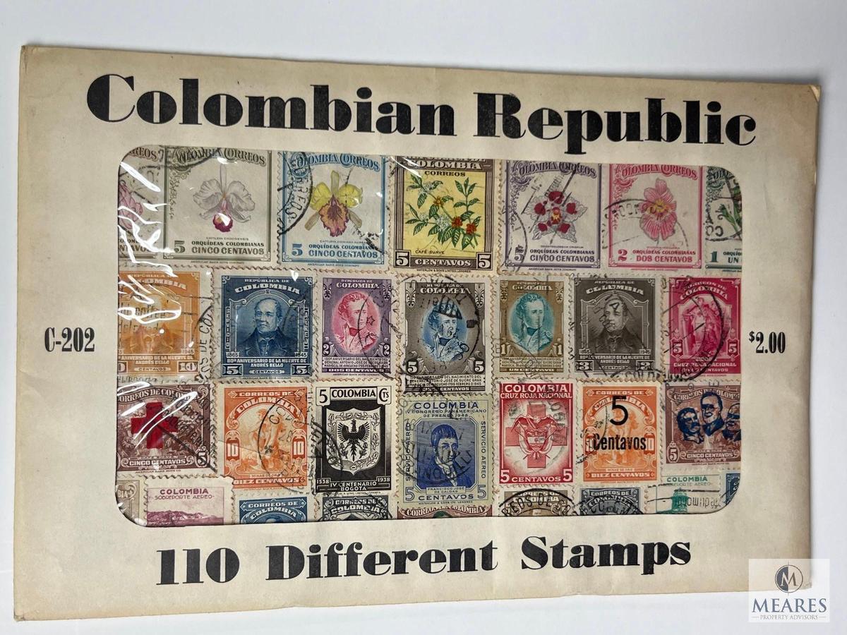 Colombian Republic, C202, 110 Different Stamps, Unopened Envelope