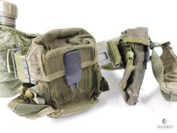 Vintage Military Web Belt with Canteen, Pouches and Suspenders