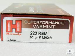 20 Rounds Hornady .223 REM 53 Grain V-Max Ammo