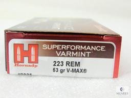 20 Rounds Hornady .223 REM 53 Grain V-Max Ammo