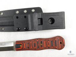 Fixed Blade Dagger with Kydex Sheath, Red and Black Grip Panels