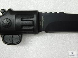 Fixed Blade Knife That Looks Like a Pistol With a Plastic Sheath and Neck Chain