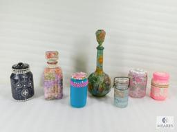 Eight Hand Decorated Bottles