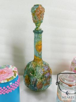 Eight Hand Decorated Bottles