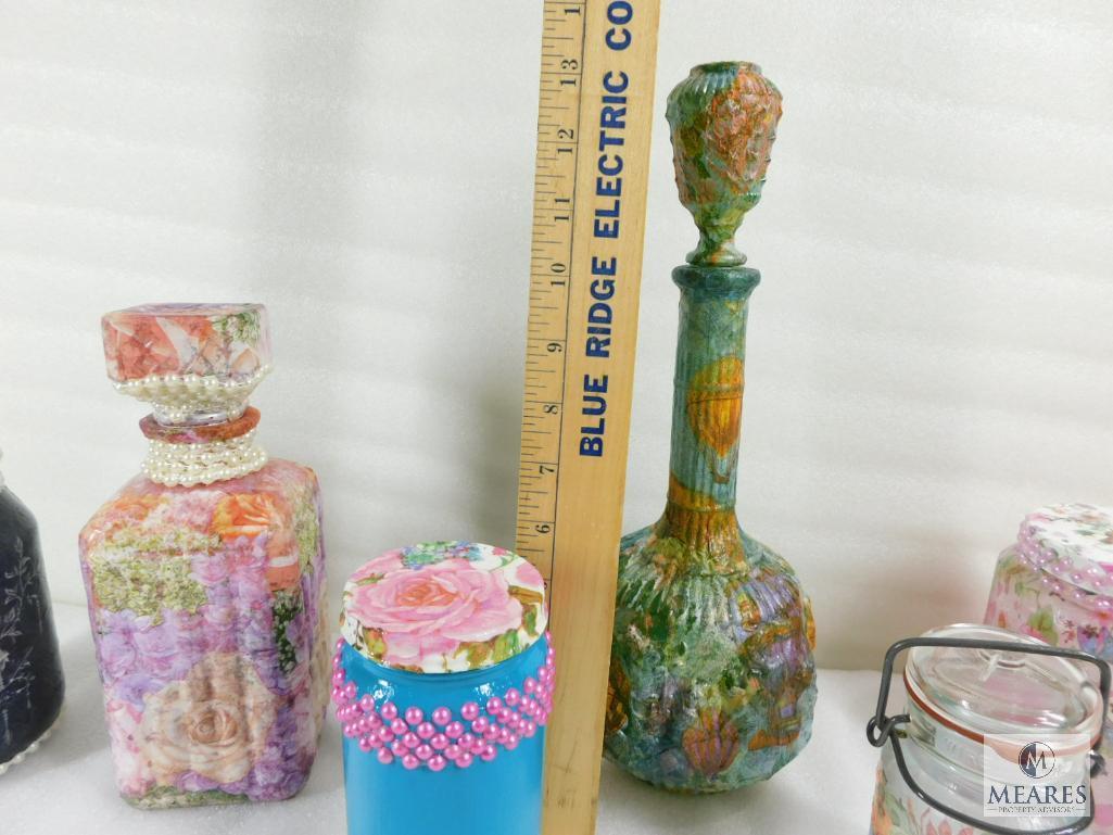 Eight Hand Decorated Bottles