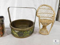 Three Baskets and Two Doll SIzed Chairs