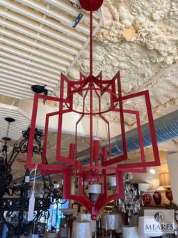 Dover Red Iron 3 Light Hanging Chandelier