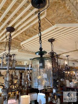 Glass Cylinder Shade Hanging Pendant Light 10"