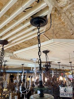 Glass Cylinder Shade Hanging Pendant Light 10"