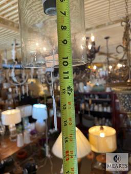 Glass Cylinder Shade Hanging Pendant Light 10"