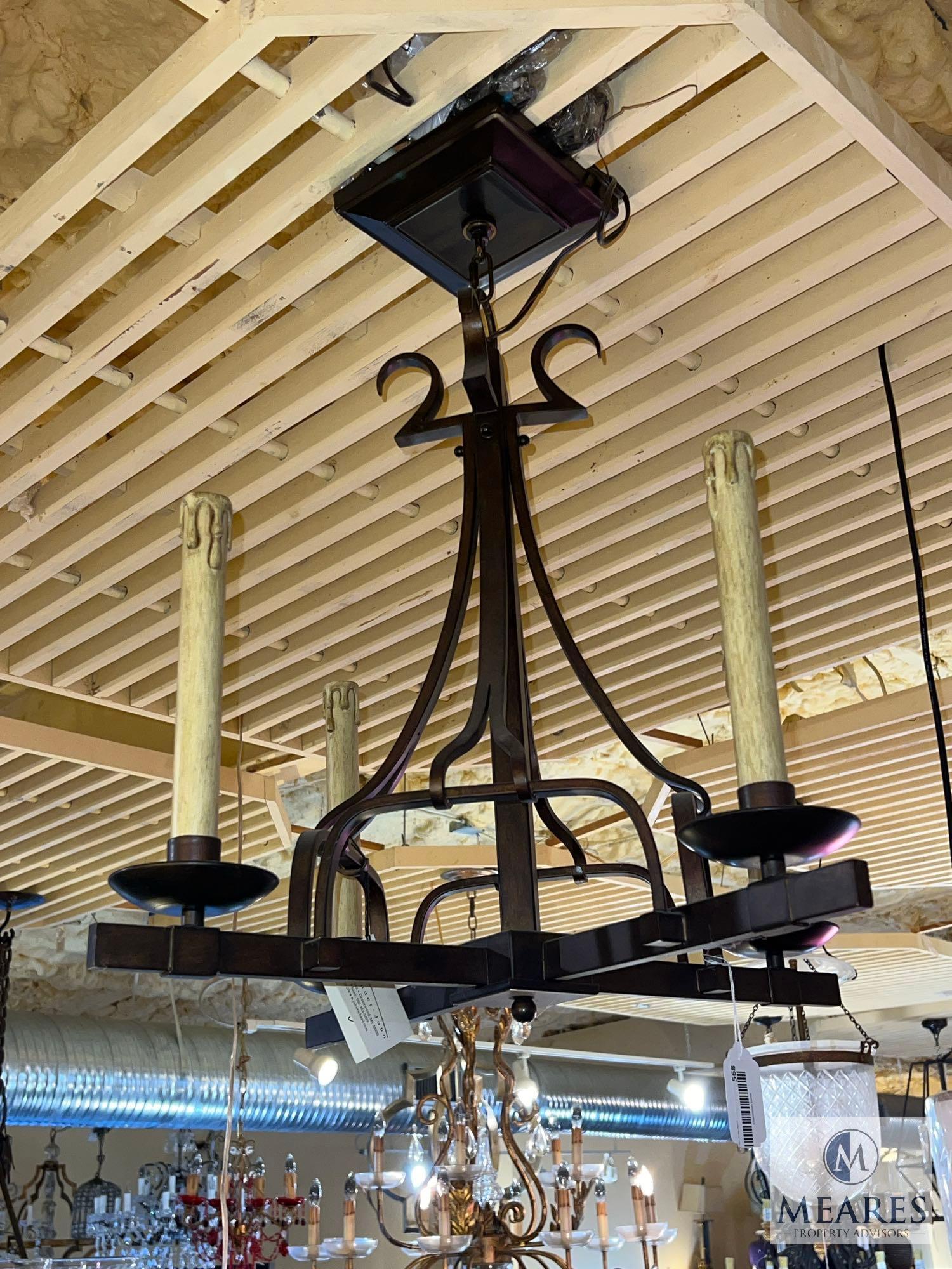 Alexander John Wrought Iron Four Arm Chandelier 18" x 24"