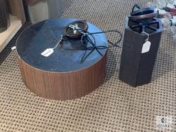 Vintage Cylinder Chandelier with Hex Pendant