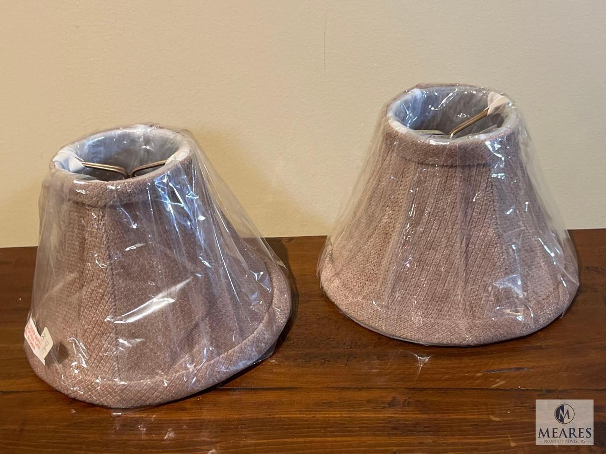 Pair of Taupe Pleated Empire Lampshades