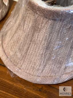 Pair of Taupe Pleated Empire Lampshades