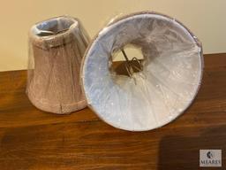 Pair of Taupe Pleated Empire Lampshades