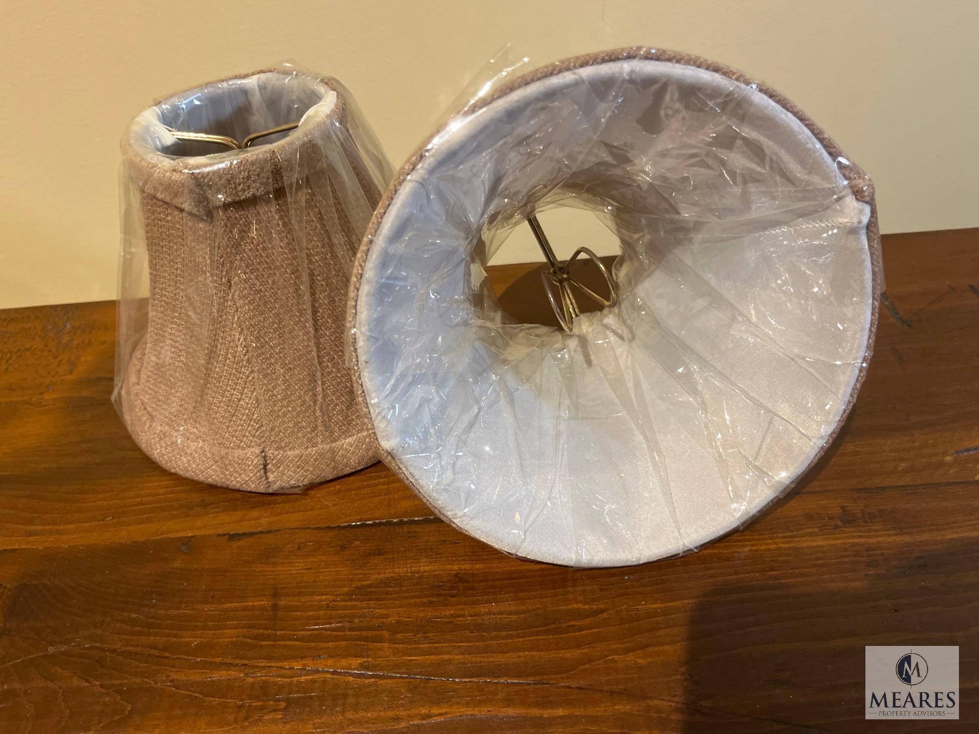 Pair of Taupe Pleated Empire Lampshades