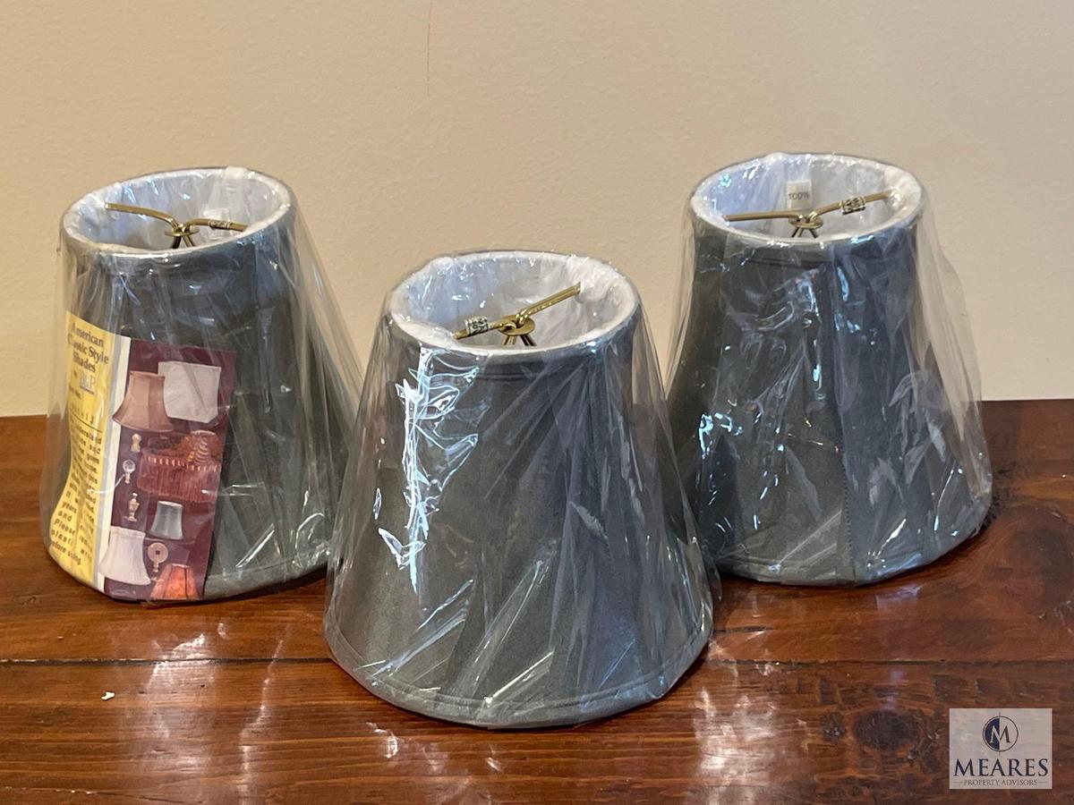 Set of Three B&P Lamp Charcoal Bell Clip-on Lampshades