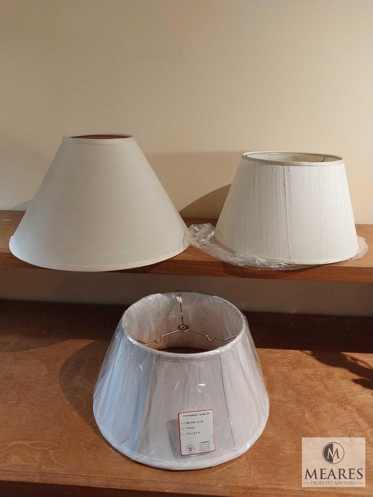 Lot of Three Assorted Cream Tone Empire Lampshades