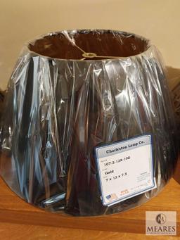 Lot of Three Assorted Black Lampshades Bell, Empire and Square Empire