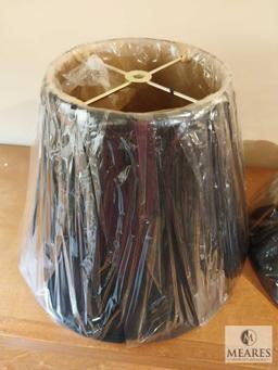 Lot of Three Assorted Black Lampshades Bell, Empire and Square Empire