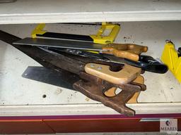 Mixed Lot of Wood Saws, Miter Saws and Hack Saws