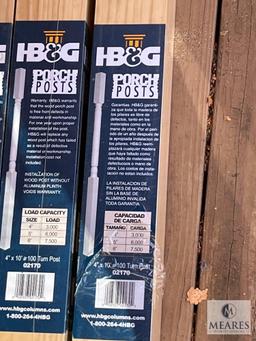Four New HB&G Porch Posts, 4" x 10' Turn Post