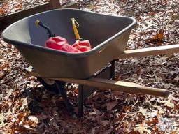 True Temper Wheel Barrel with Three Gas Cans