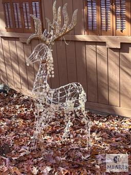 Lot of Lighted Reindeer and Four Flower Pots
